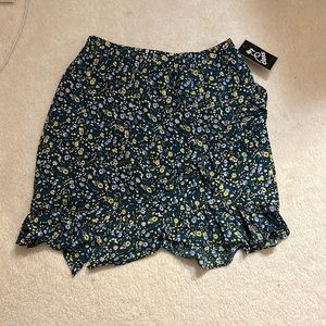 Art Class Green Floral Skirt XL